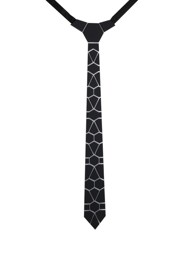 עניבה קרמי צבע כסף מבריק, תמונה 2